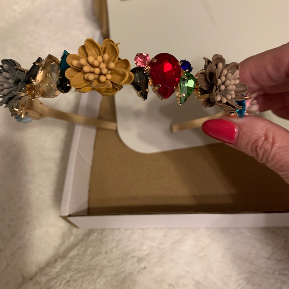 Ella & Elly Colorful Floral Gemstone Headband